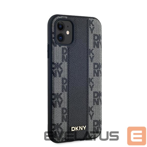 Cits mobilo telefonu aksesuārs DKNY DKNY Leather Checkered Mono Pattern MagSafe Case for iPhone 11 / Xr - Black