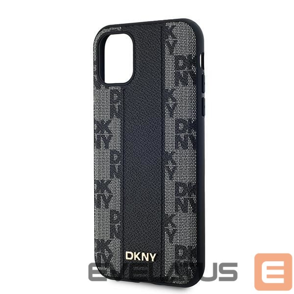 Cits mobilo telefonu aksesuārs DKNY DKNY Leather Checkered Mono Pattern MagSafe Case for iPhone 11 / Xr - Black