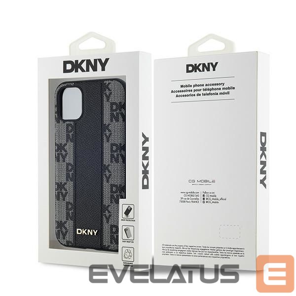 Cits mobilo telefonu aksesuārs DKNY DKNY Leather Checkered Mono Pattern MagSafe Case for iPhone 11 / Xr - Black