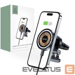 Adapteris Tech-Protect  Tech-Protect MM15W-V5 Car Phone Holder with MagSafe 15W Inductive Charger for Air Vent - Black 
