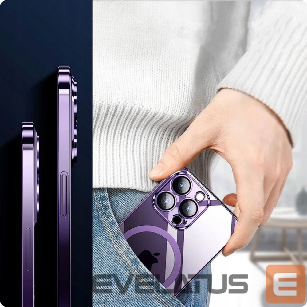Aizmugurējais vāciņš Tech-Protect Tech-Protect MagShine Line MagSafe iPhone 14 Case - Purple