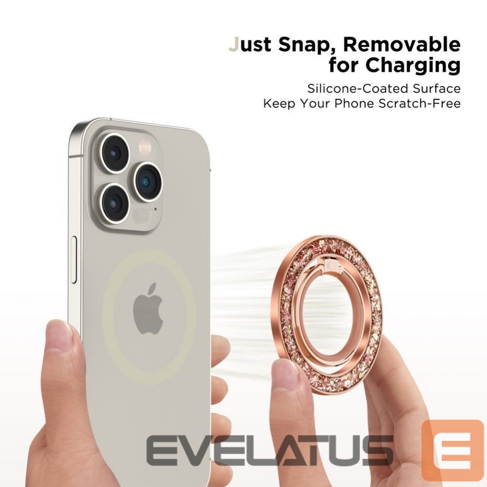 Auto turētājs Tech-Protect Tech-Protect MMR200 magnetic holder / ring with MagSafe - pink with crystals