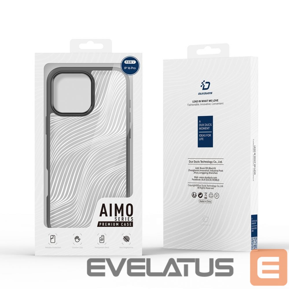 Aizmugurējais vāciņš Dux Ducis Dux Ducis Aimo Case for iPhone 16 Pro Max - Black