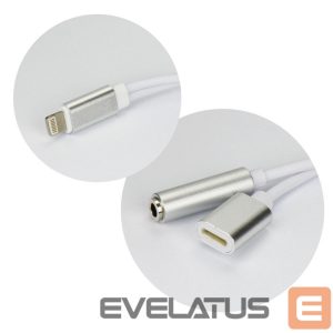 Parveidotājs OEM  Adapter AUX 2in1 Lightning (male) to Lightning (female) / Jack 3,5 mm (female) silver