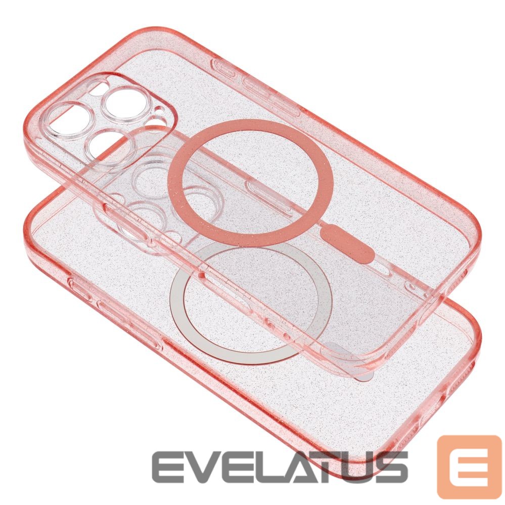 Aizmugurējais vāciņš OEM - Case for Samsung S25 PLUS Clear Mag Cover (STR) compatible with MagSafe pink glitter