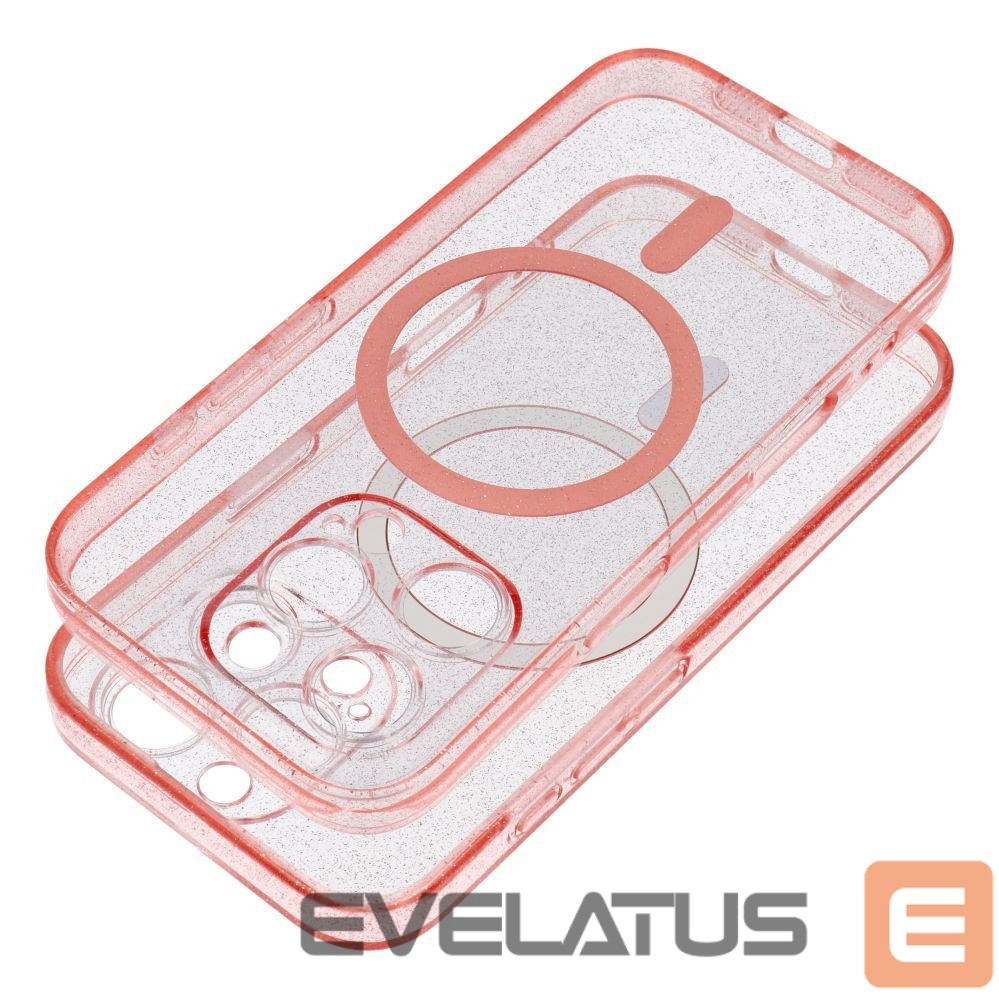 Aizmugurējais vāciņš OEM - Case for Samsung S25 PLUS Clear Mag Cover (STR) compatible with MagSafe pink glitter