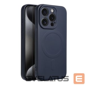 Aizmugurējais vāciņš OEM - Case for iPhone 15 PRO Silicone Mag Cover compatible with MagSafe (camera protection) titanium blue 