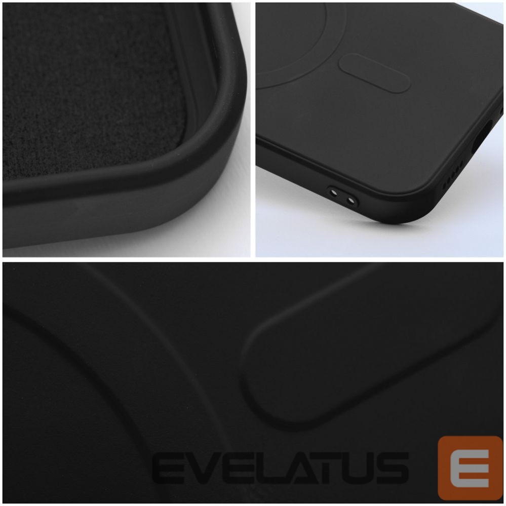 Aizmugurējais vāciņš OEM - Case for iPhone 16 Silicone Mag Cover compatible with MagSafe (camera protection) black