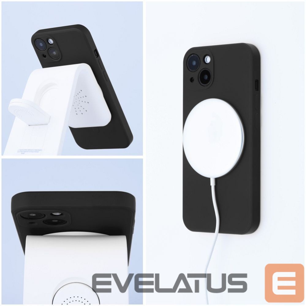 Aizmugurējais vāciņš OEM - Case for iPhone 16 Silicone Mag Cover compatible with MagSafe (camera protection) black