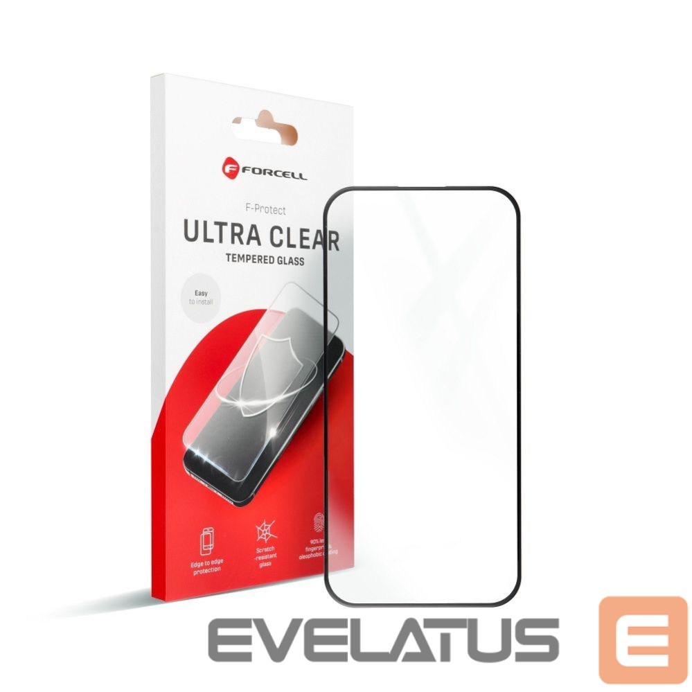 Aizsargstikls Forcell - Tempered glass to iPhone 13 / 16e / 17e (SE 4 2025) Forcell Ultra Clear Glass black