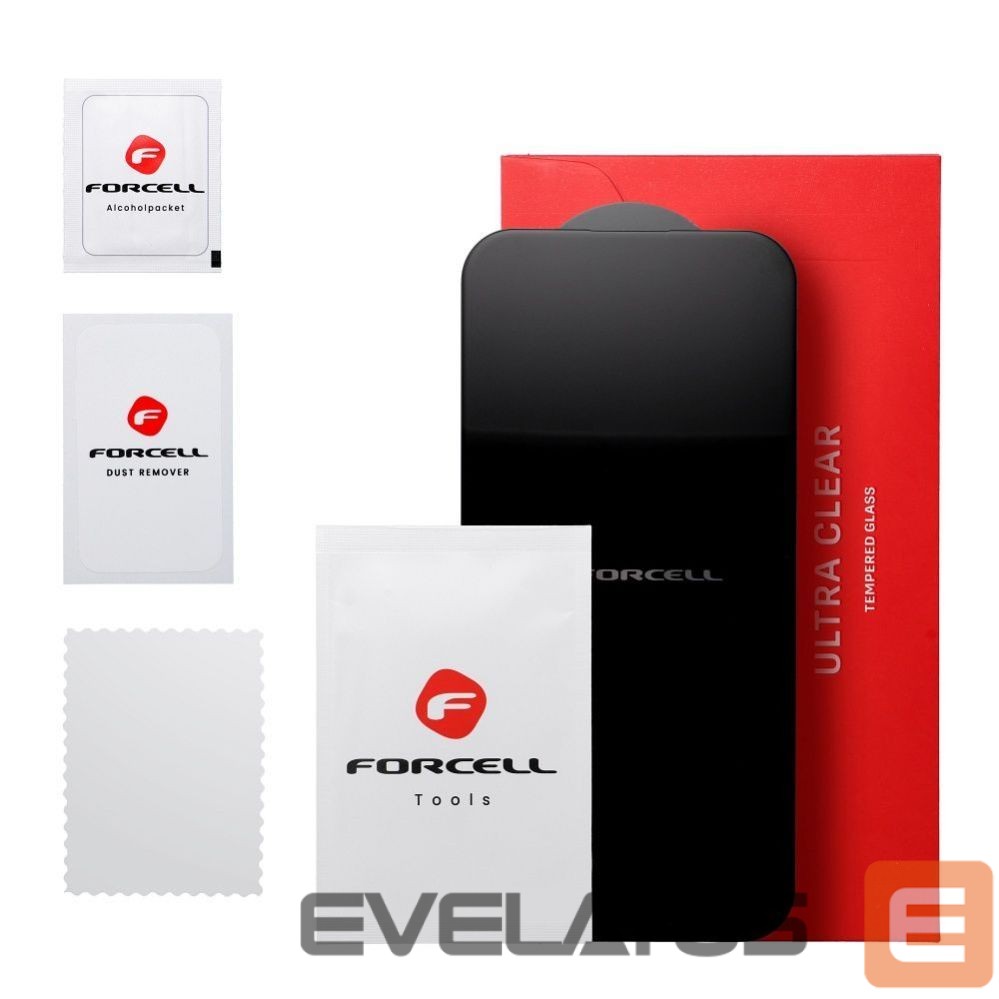 Aizsargstikls Forcell - Tempered glass to iPhone 13 / 16e / 17e (SE 4 2025) Forcell Ultra Clear Glass black