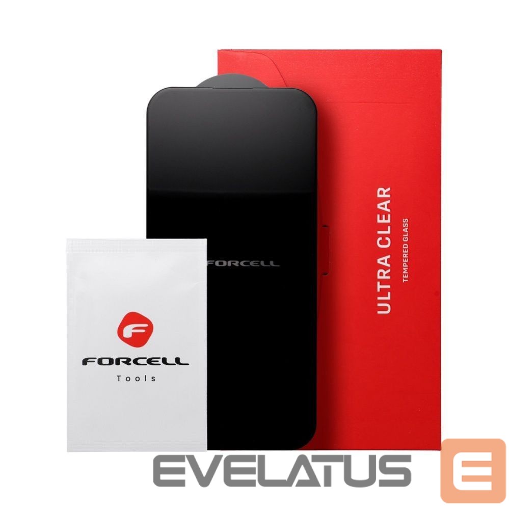 Aizsargstikls Forcell - Tempered glass to iPhone 13 / 16e / 17e (SE 4 2025) Forcell Ultra Clear Glass black