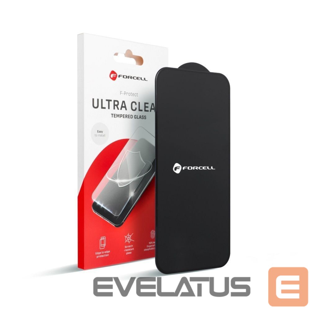 Aizsargstikls Forcell - Tempered glass to iPhone 13 / 16e / 17e (SE 4 2025) Forcell Ultra Clear Glass black