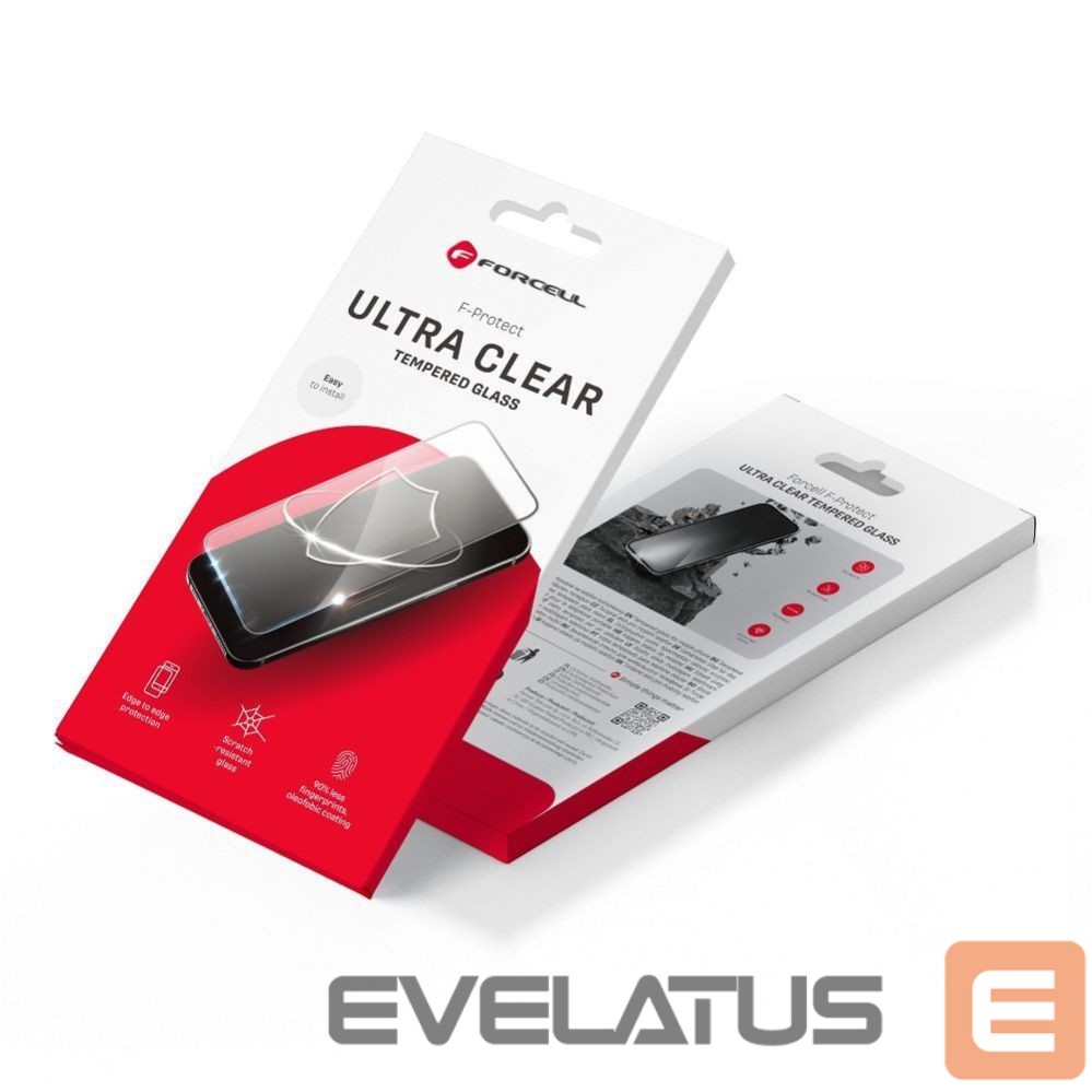 Aizsargstikls Forcell - Tempered glass do iPhone 15 PLUS Forcell Ultra Clear Glass black