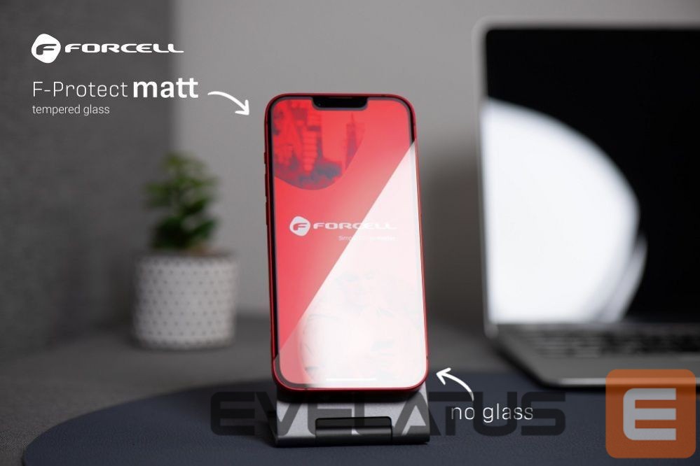 Aizsargstikls Forcell - Tempered glass to iPhone 13 / 16e / 17e (SE 4 2025) Forcell Matt Glass black