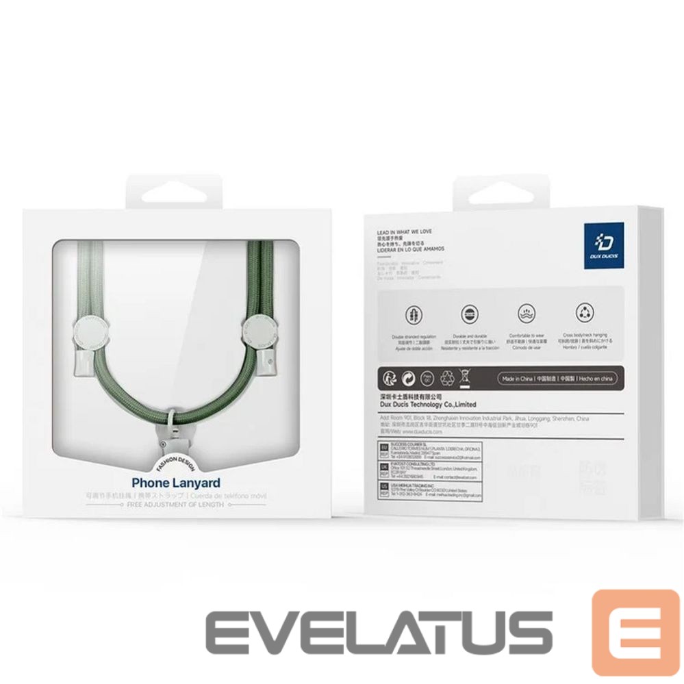 Gredzena turētājs Dux Ducis DUX DUCIS Plaz - cross-body phone strap - green