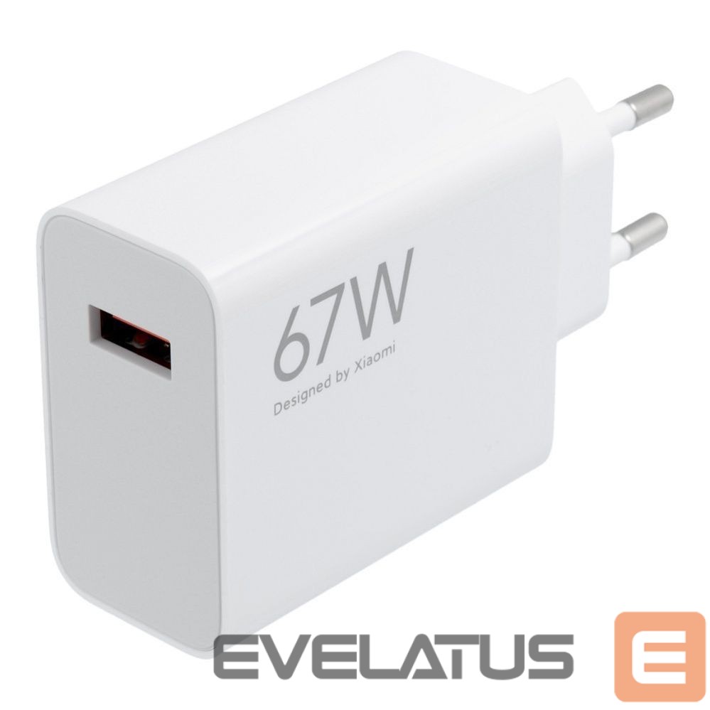 Adapteris Xiaomi XIAOMI original charger USB A QC3.0 3A 67W MDY-12-EH white bulk