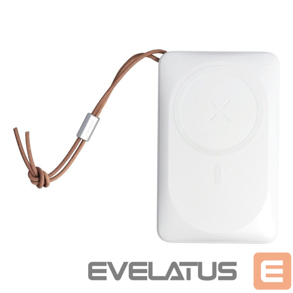 Ārējais akumulators Veger Powerbank compatible with Magsafe Veger MagOn (VP1151 / W1151) PD QC3.0 2A 20W with wireless charging 10000 mAh white