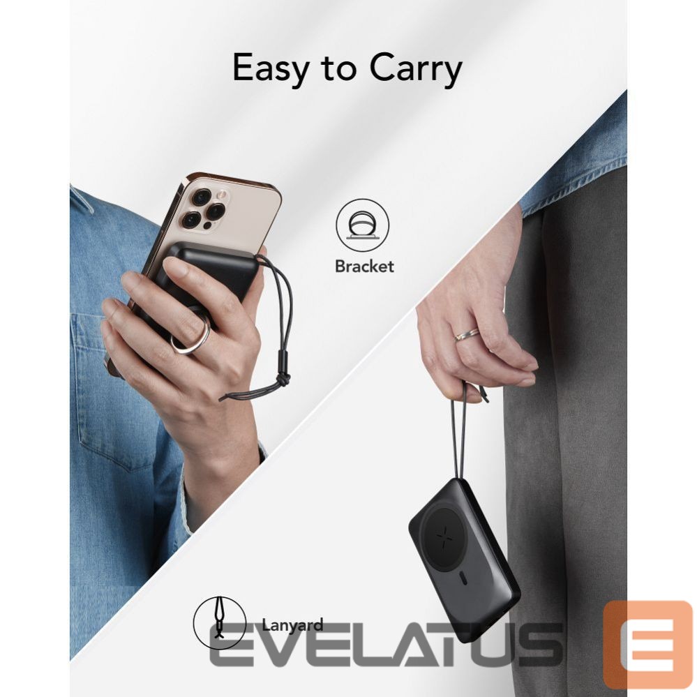 Ārējais akumulators Veger Powerbank compatible with Magsafe Veger MagOn (VP1151 / W1151) PD QC3.0 2A 20W with wireless charging 10000 mAh white