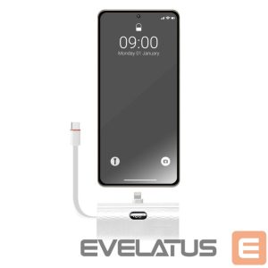 Ārējais akumulators Forcell  Powerbank Forcell F-Energy Power Plug F5K3 PD 20W 5000 mAh with built-in connector Lightning white