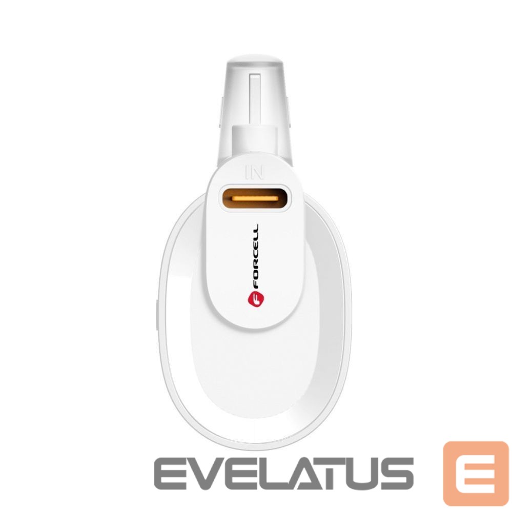 Ārējais akumulators Forcell Powerbank Forcell F-Energy Power Plug F5K3 PD 20W 5000 mAh with built-in connector Lightning white