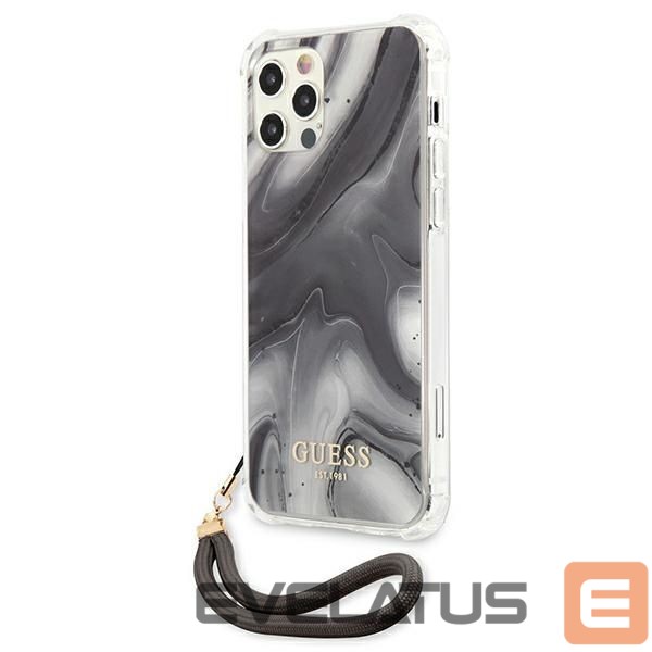 Aizmugurējais vāciņš Guess Guess Marble Collection iPhone 12 / iPhone 12 Pro Case - Gray
