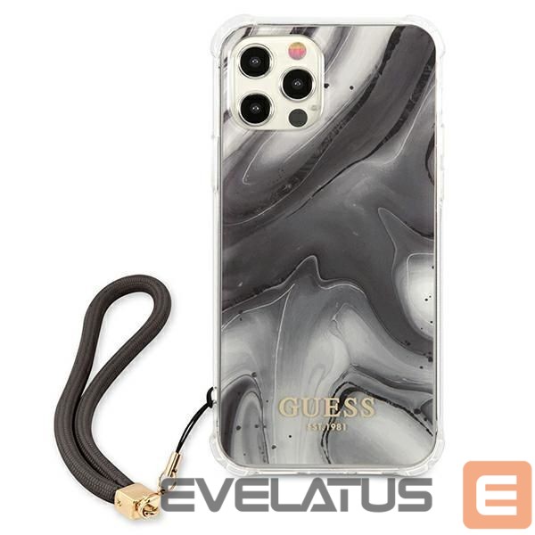 Aizmugurējais vāciņš Guess Guess Marble Collection iPhone 12 / iPhone 12 Pro Case - Gray