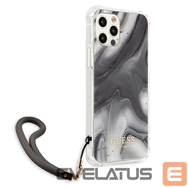 Aizmugurējais vāciņš Guess Guess Marble Collection iPhone 12 / iPhone 12 Pro Case - Gray