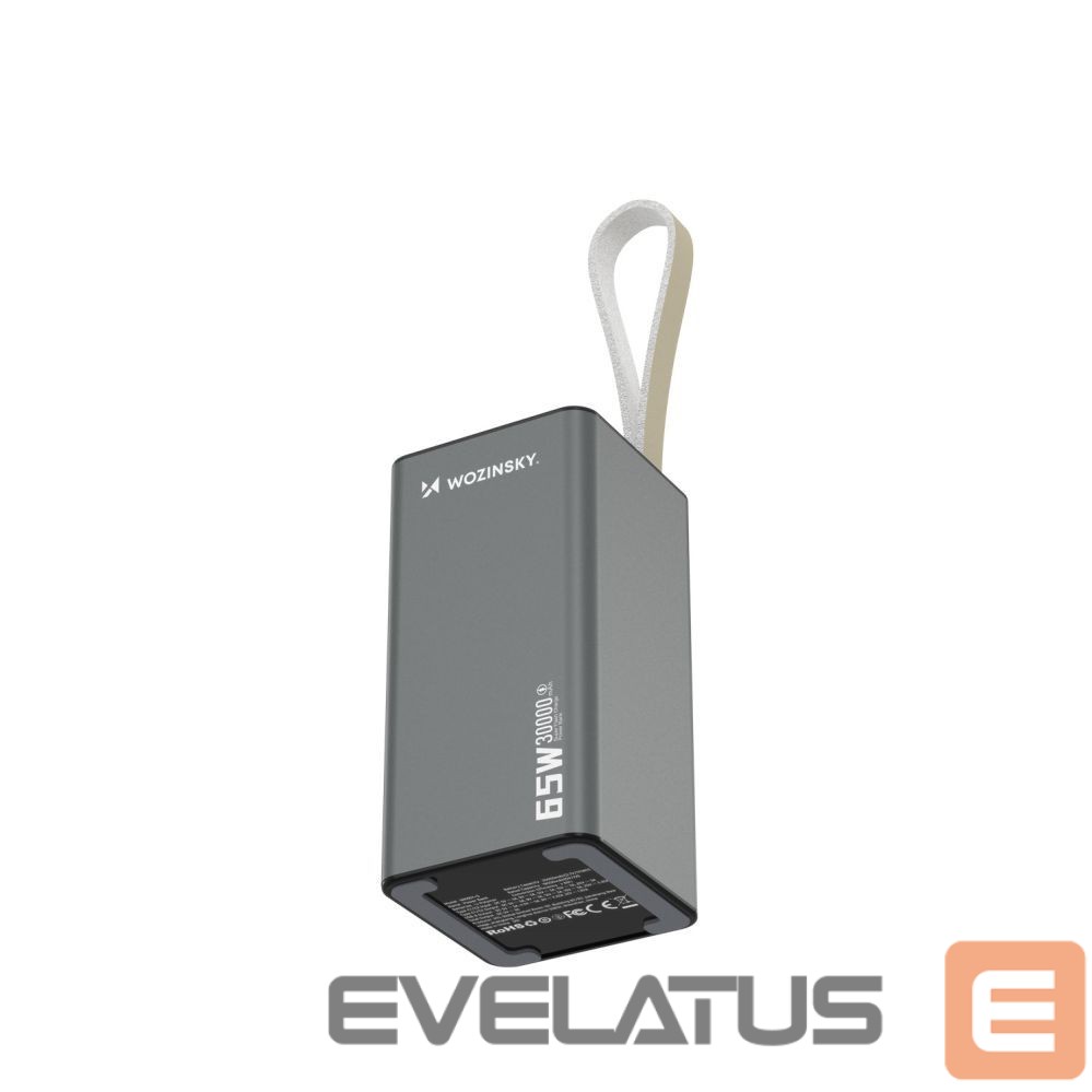 Ārējais akumulators Wozinsky Powerbank Wozinsky K65+ 65W 30000mAh 2x USB-C, 1x USB-A 65W - black