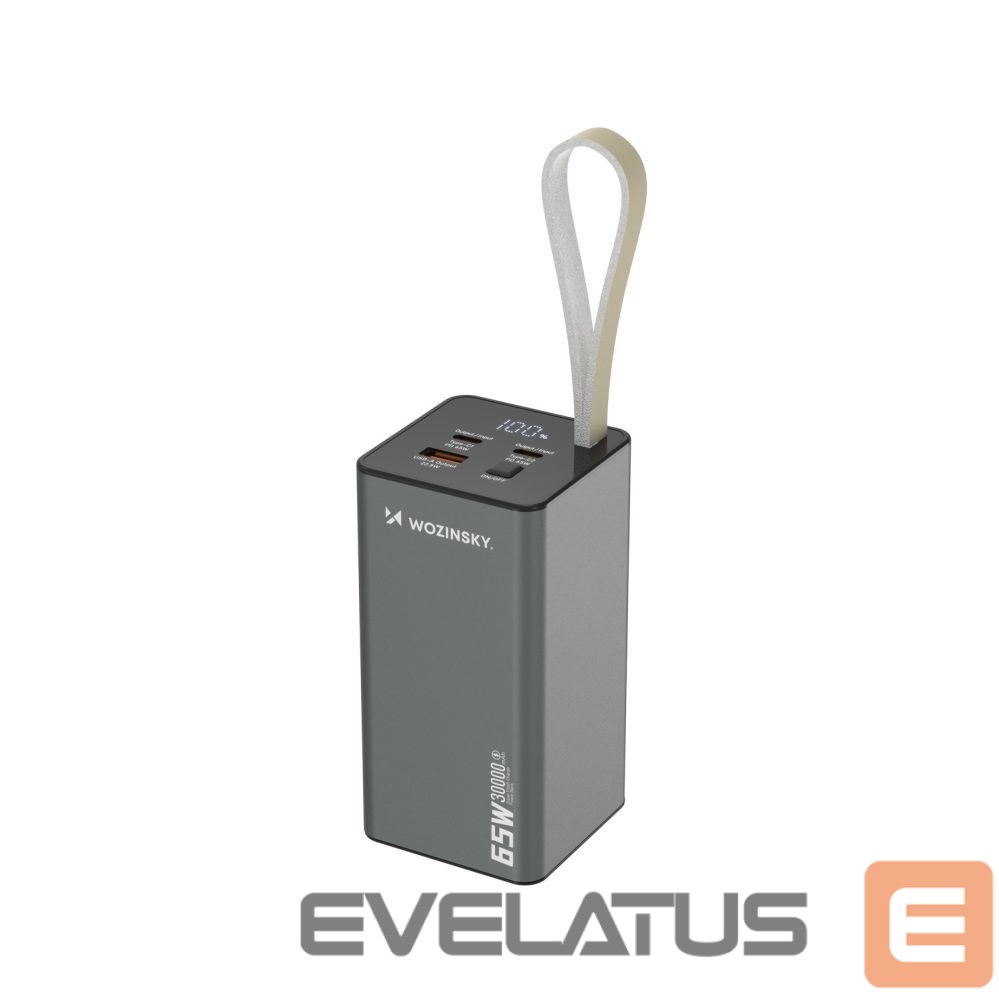 Ārējais akumulators Wozinsky Powerbank Wozinsky K65+ 65W 30000mAh 2x USB-C, 1x USB-A 65W - black