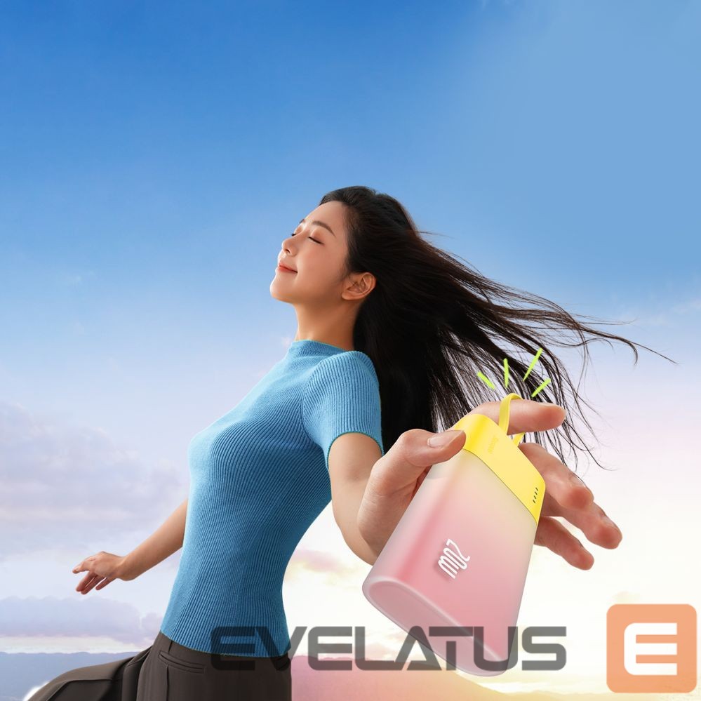 Ārējais akumulators Baseus Baseus Popsicle 5200mAh 20W Powerbank with Built-in Lightning Cable (+ White Baseus Simple USB-C - USB-C 60W/20V/3A/30cm Cable) - Yellow-Pink