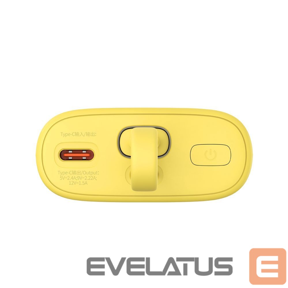 Ārējais akumulators Baseus Baseus Popsicle 5200mAh 20W Powerbank with Built-in Lightning Cable (+ White Baseus Simple USB-C - USB-C 60W/20V/3A/30cm Cable) - Yellow-Pink