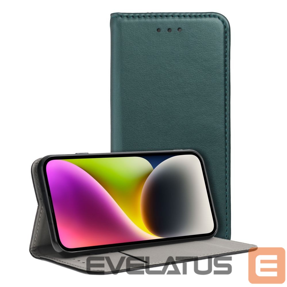 Atveramie maciņi OEM - Flip case for Oppo Reno 13F 4G / 5G Smart Magneto dark green