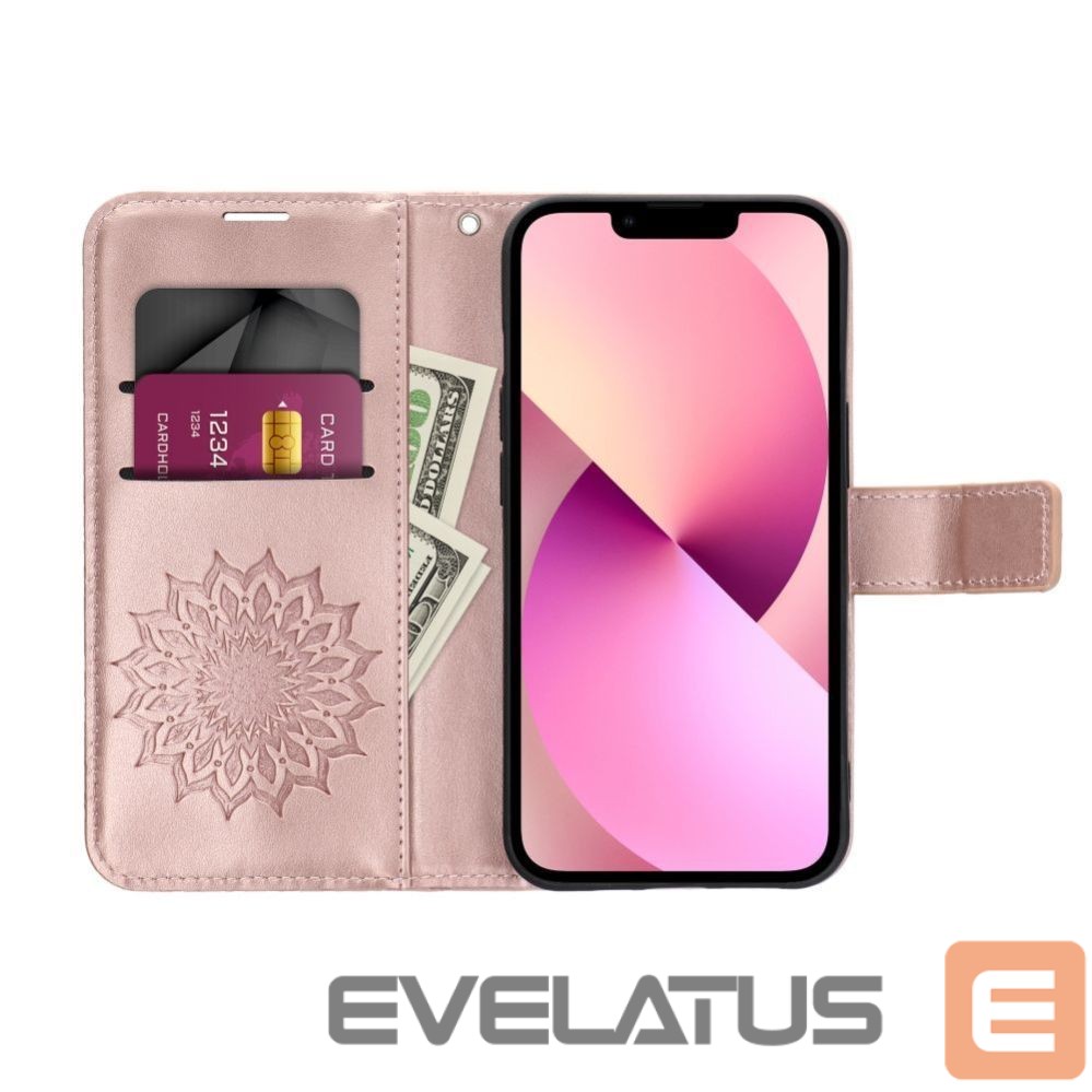 Aizmugurējais vāciņš OEM - Flip case for Samsung A06 Mezzo Book mandala rose gold
