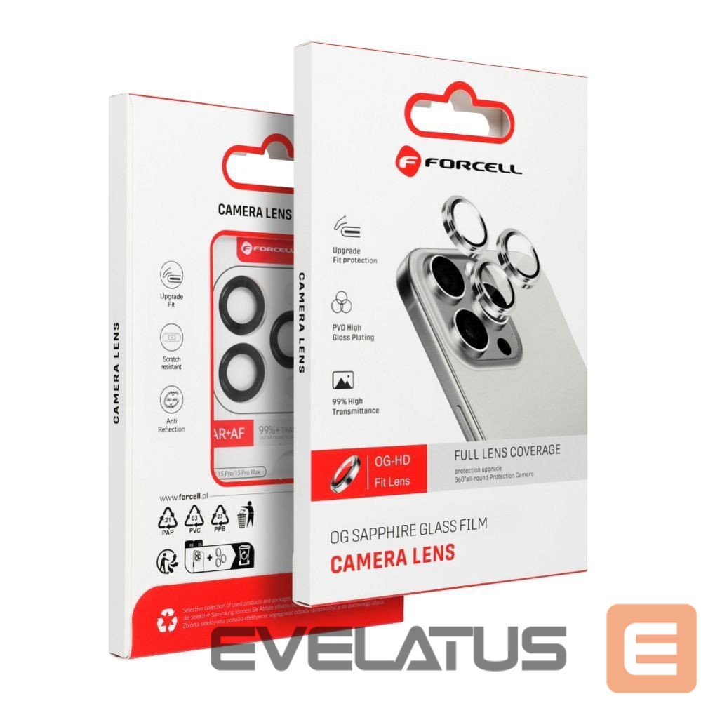 Aizsargstikls Forcell - Tempered Glass Camera Lens for iPhone 12 PRO MAX Forcell Premium graphite