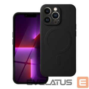 Aizmugurējais vāciņš OEM - Case for iPhone 17 Pro Max / 18 Pro Max (low camera edge) Silicone Mag Cover compatible with MagSafe (big hole) black 