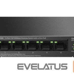 Serveru  - Citi piederumi TP-Link  LS105LP 5-Port 10/100 Mbps Desktop Switch with 4-Port PoE 