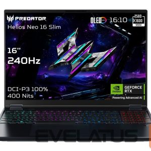 Portatīvais dators Acer  Predator Helios Neo 16S AI PHN16S-71-95J5 16" FHD i9-275HX/64GB/1000GB/NVIDIA GF RTX 5070 Ti/Win11/ENG kbd/Black/2Y Warranty 