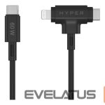 Kabelis HYPER  Juice Silicone USB-C to USB-C and Lightning Hybrid 60W Cable 