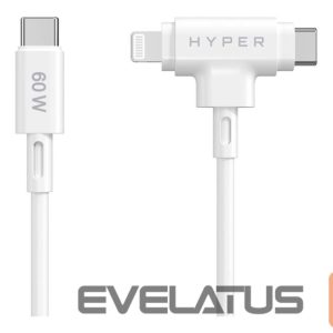 Kabelis HYPER  Juice Silicone USB-C to USB-C and Lightning Hybrid 60W Cable 