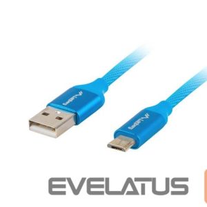 Kabelis Lanberg  USB Micro to USB-A 2.0 Cable Blue Premium QC 3.0, 1 m | CA-USBM-20CU-0010-BL | USB Micro to USB Type-A 