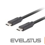 Kabelis Lanberg  USB-C 3.1 Gen 2 Cable, 10GB/s PD100W, 1 m | CA-CMCM-32CU-0010-BK | USB Type-C to USB Type-C 