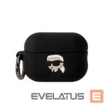 Aizmugurējais vāciņš Karl Lagerfeld - Karl Lagerfeld 3D Logo NFT Karl Head Silicone Case for AirPods Pro 2 Black 