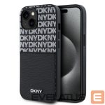 Aizmugurējais vāciņš DKNY - DKNY PU Leather Repeat Pattern Card Pocket Case for iPhone 14 Black 