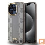 Aizmugurējais vāciņš DKNY Apple DKNY PU Leather Checkered Pattern Magsafe Case for iPhone 15 Pro Beige 