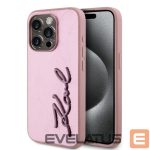 Aizmugurējais vāciņš Karl Lagerfeld - Karl Lagerfeld Wrinkled PU Signature Logo Case for iPhone 15 Pro Max Pink 