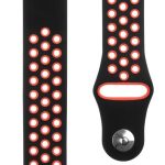 Siksniņa Tactical  20mm Double Silicone Watch Band Black Red