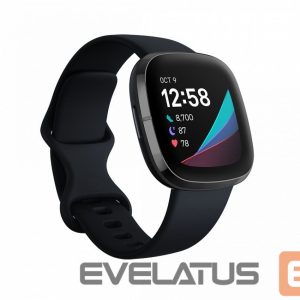 Viedpulksteni Fitbit  Sense Graphite Stainless Steel Carbon Black