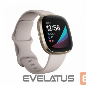 Viedpulksteni Fitbit  Sense Lunar Soft Gold Stainless Steel White
