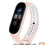 Siksniņa iLike  Silicone Wristband Strap for Xiaomi Mi Band 5 Dots Pink White